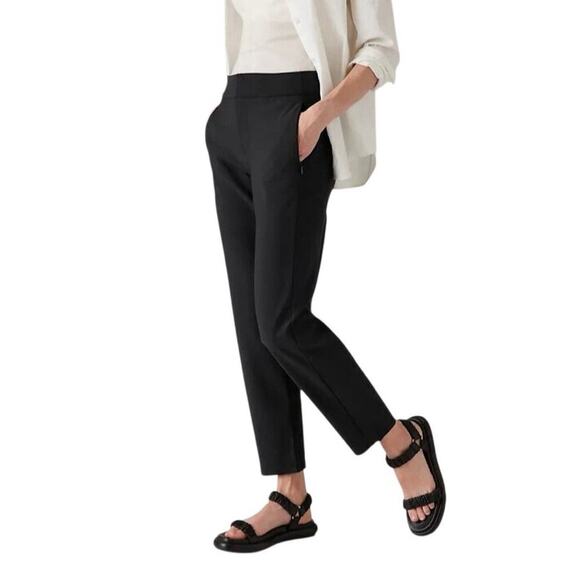 Athleta Stellar Trouser Pant Womens Size M in Black Travel Casual Office EUC - Picture 3 of 12